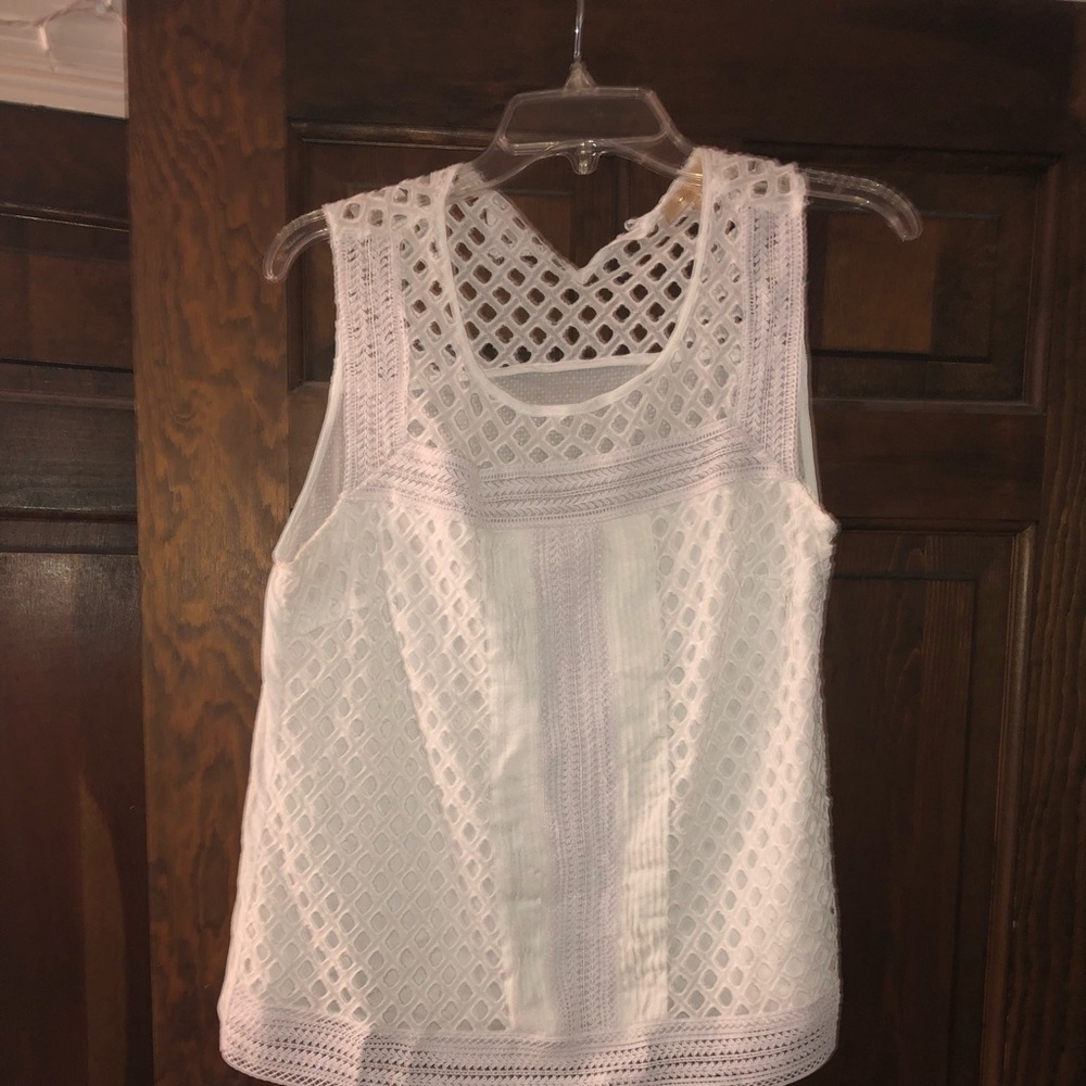 Skies Are Blue eyelet/crochet tank